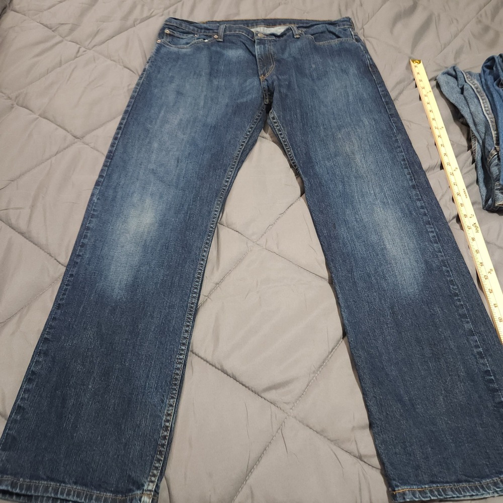 Levi's 514 Straight Fit Jeans Men's 38x32 High Rise Blue Stretch Denim - Picture 4 of 13
